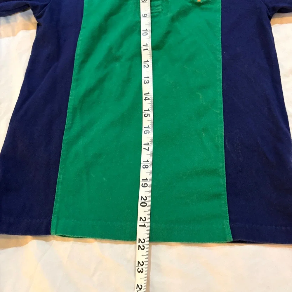 Polo Ralph Lauren  Big Pony Rugby Shirt Navy Green‎ Orange Size S 8 Long Sleeve